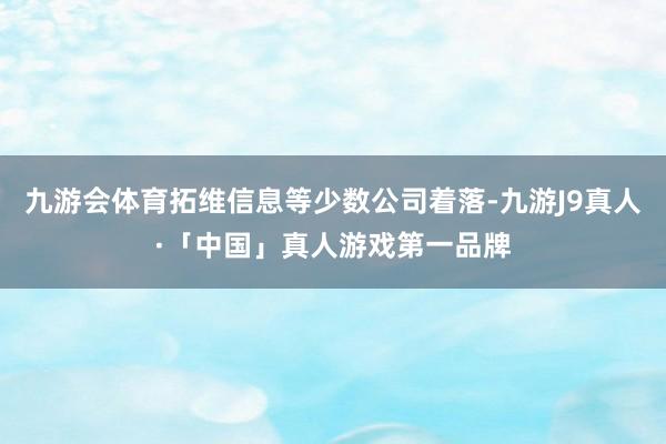 九游会体育拓维信息等少数公司着落-九游J9真人·「中国」真人游戏第一品牌